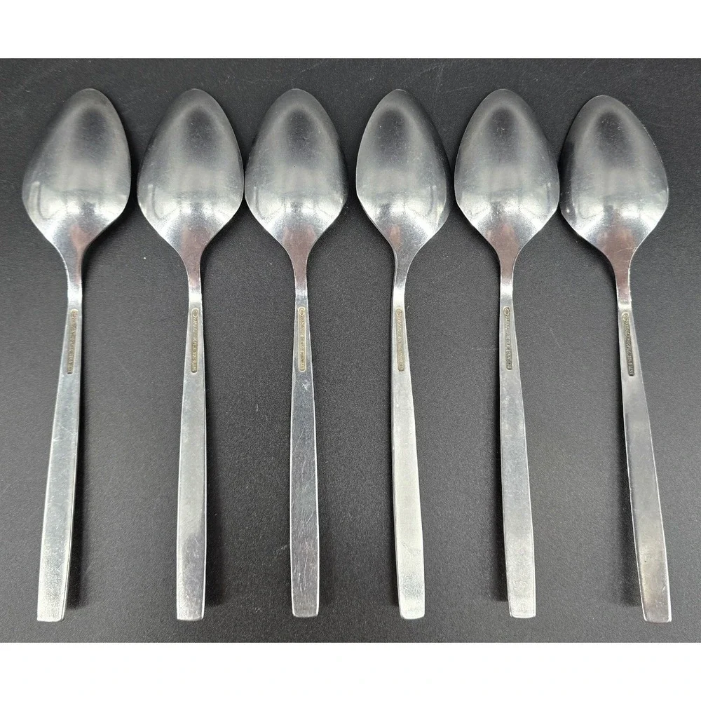 Set of 6 Oneida Profile ORLANDO Oval Teaspoon Spoon 6.25